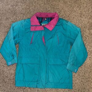 VINTAGE Pacific Trail Teal Greenish and Pink Jacket Womens size Large